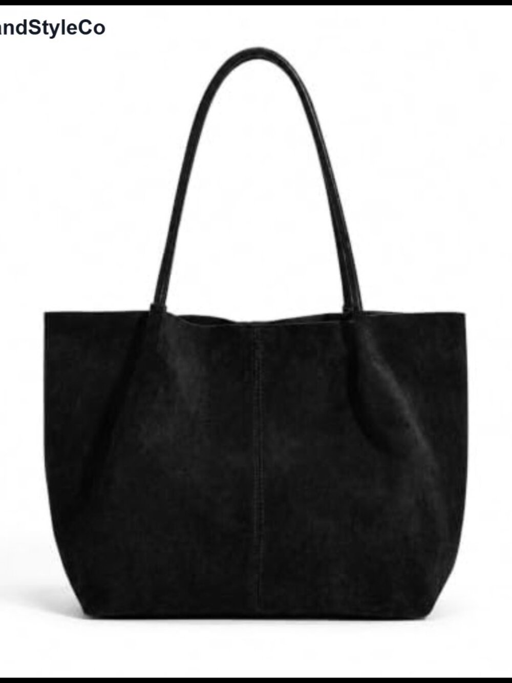 Faux Suede Slouchy Tote Bag with Zip Pouch